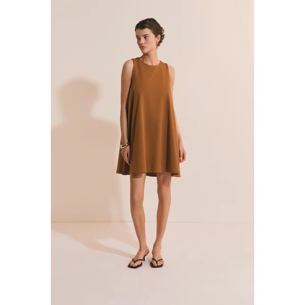 Robe trapèze courte en coton