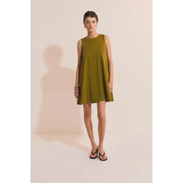 Robe trapèze courte en coton