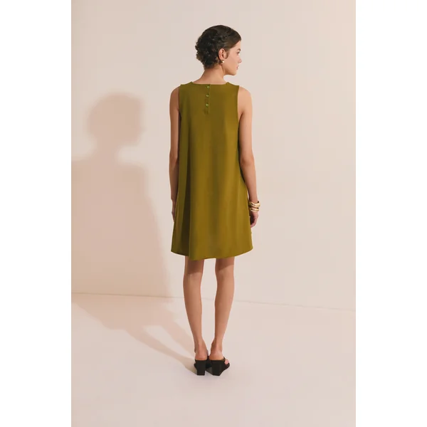 Robe trapèze courte en coton