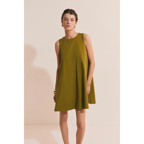 Robe trapèze courte en coton