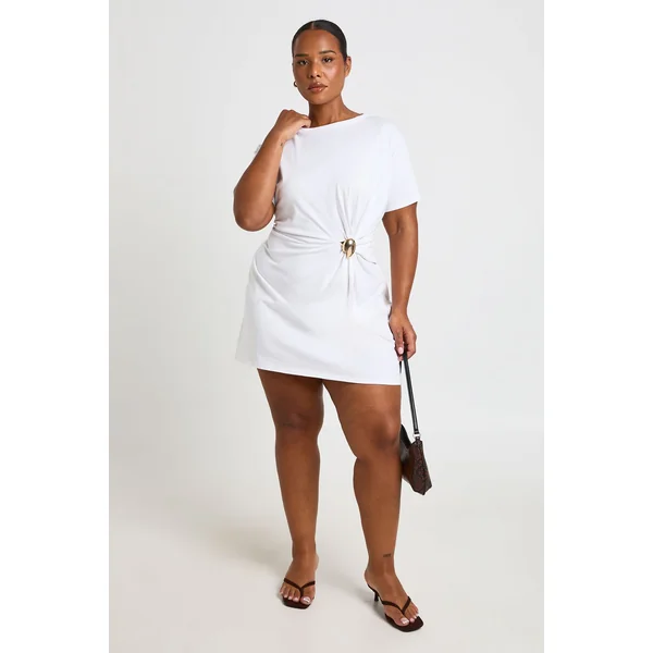 Robe T-shirt Avec Détail Ornement Grande Taille