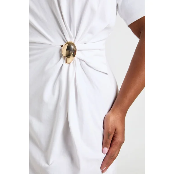 Robe T-shirt Avec Détail Ornement Grande Taille
