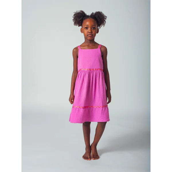 Robe violette à bretelles contrastées - Soins Bébé Naturels & Produits Maman Après Naissance