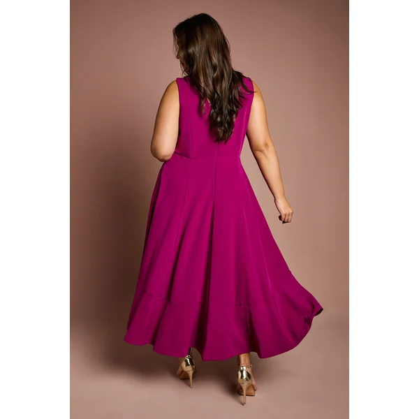 Robe à Volants en Crêpe Grande Taille