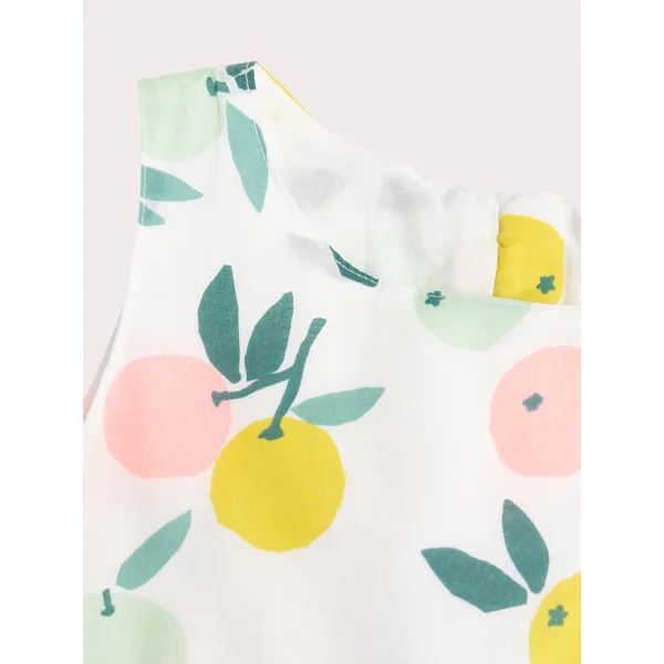 Robe à volume imprimée clémentines - Soins Bébé Naturels & Produits Maman Après Naissance