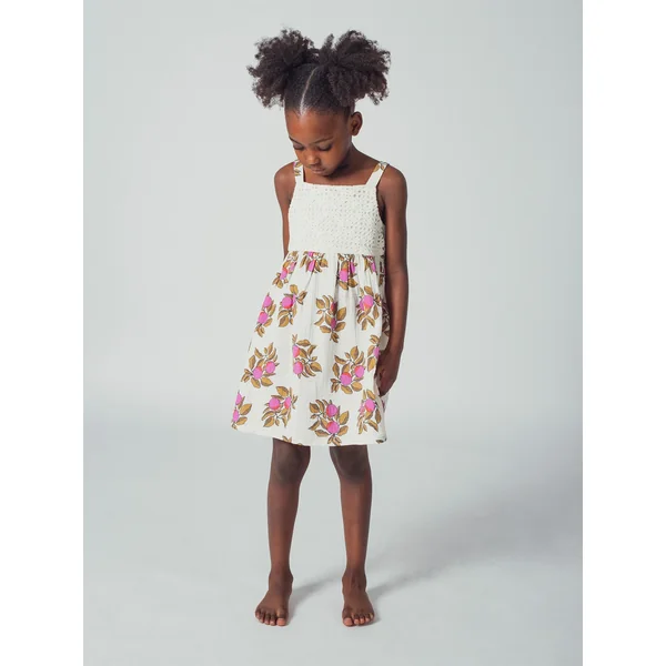 Robe écrue imprimée à bretelles - Soins Bébé Naturels & Produits Maman Après Naissance