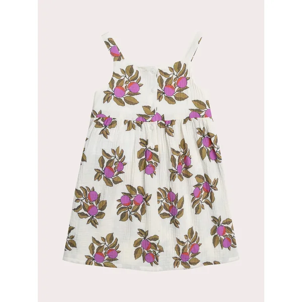 Robe écrue imprimée à bretelles - Soins Bébé Naturels & Produits Maman Après Naissance