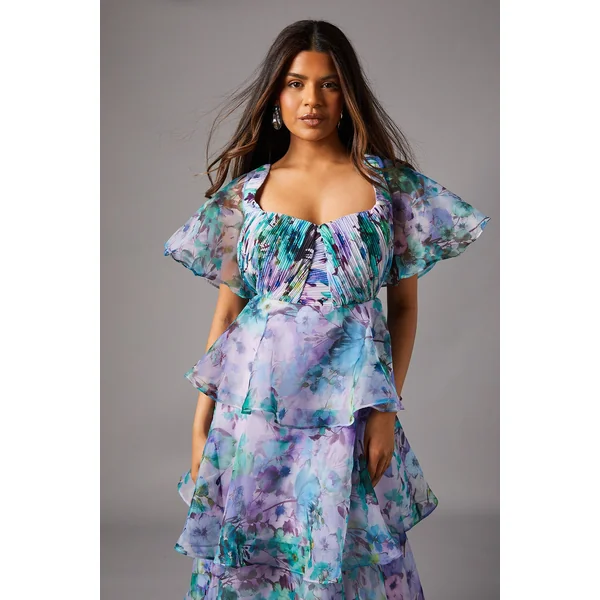 Robe Étagée en Organza Petite Taille