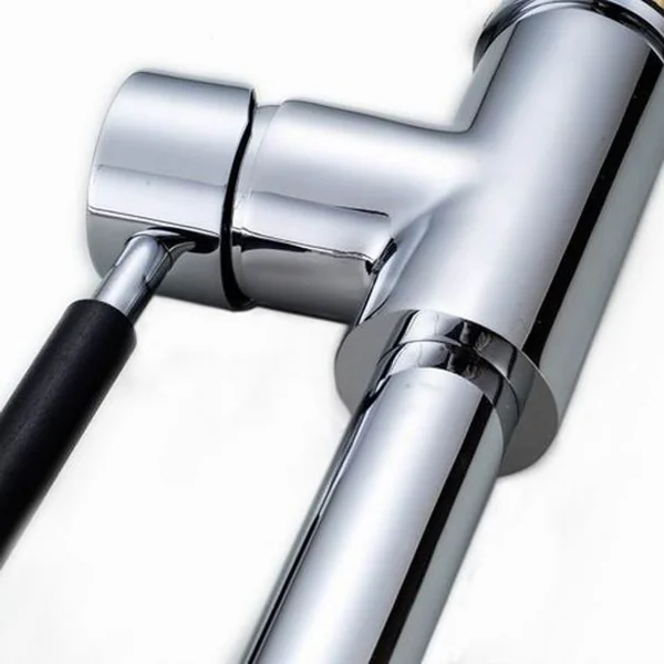Robinet Raffiné extensible avec 2 tuyaux de raccordement Corps en laito Poignée en alliage de zinc valve en céramique