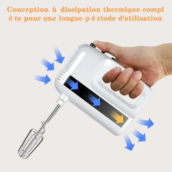 Robot Pâtissier Robot Cuisine Multifonction avec Pétrin Haut Puissance 5 Vitesses Bol 4l Accessoires 28x22x34cm Blanc
