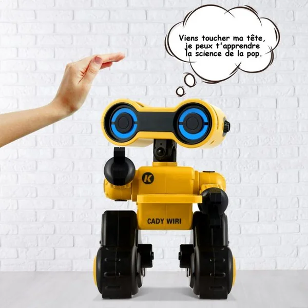 Robot Smart Jouet Télécommandé Interface Usb Distance 10m Plateau Amovible Programmation en Abs 16x17x24cm Jaune