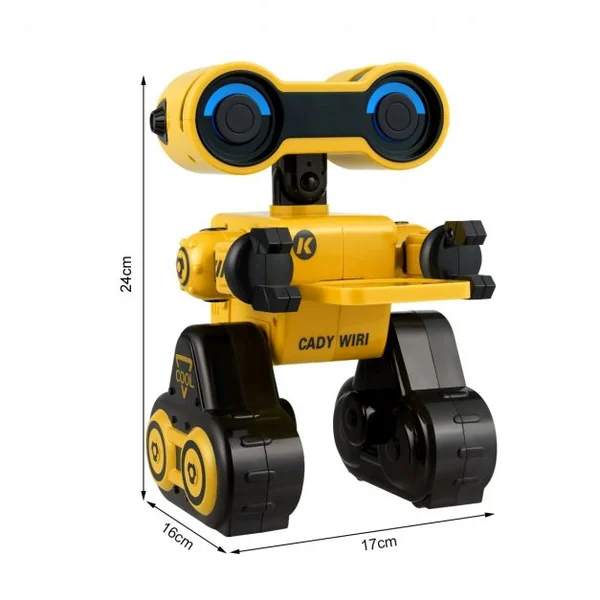 Robot Smart Jouet Télécommandé Interface Usb Distance 10m Plateau Amovible Programmation en Abs 16x17x24cm Jaune