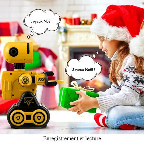 Robot Smart Jouet Télécommandé Interface Usb Distance 10m Plateau Amovible Programmation en Abs 16x17x24cm Jaune