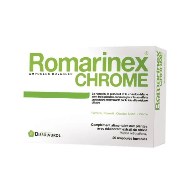 ROMARINEX CHROME detox - 20 ampoules buvables