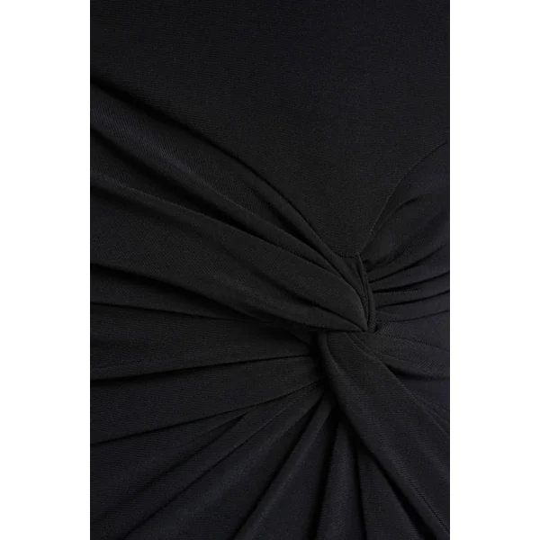 Romi | Robe longue asymétrique noir à motif torsadé