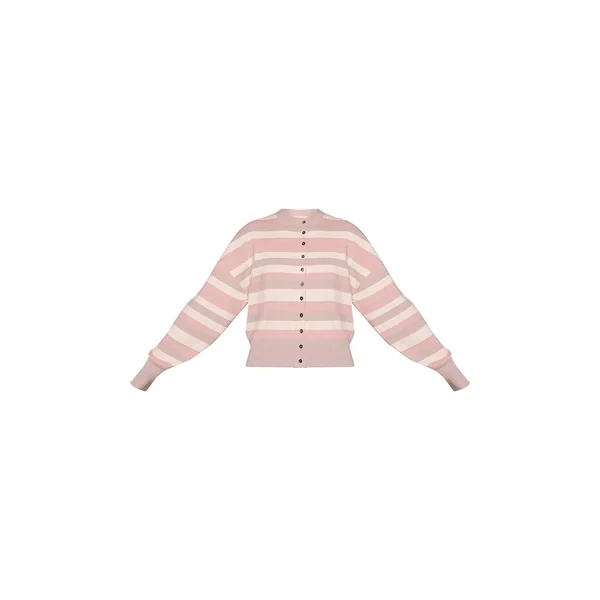Rose Cardigan Tricoté Compact À Rayures