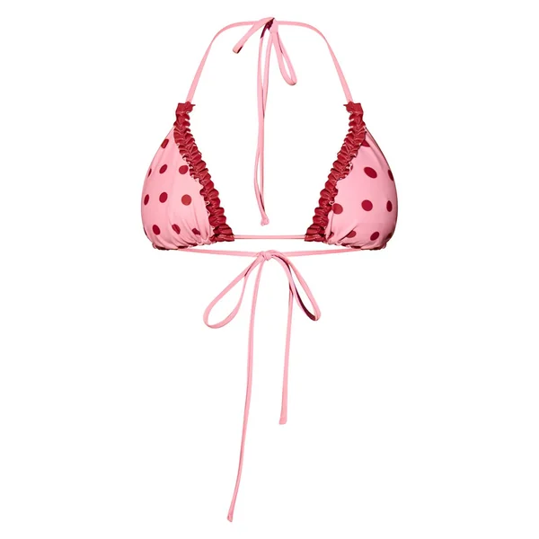 Rose Haut De Bikini Triangle À Pois