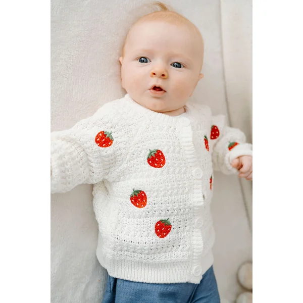 ROSE & LÉO - Cardigan fraisinette - blanc
