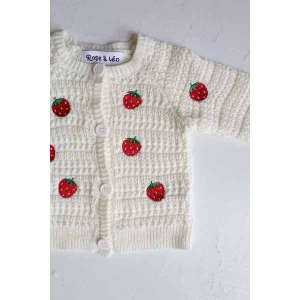 ROSE & LÉO - Cardigan fraisinette - blanc