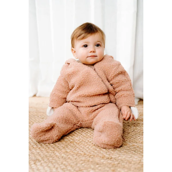 ROSE & LÉO - Combinaison en sherpa - vieux rose