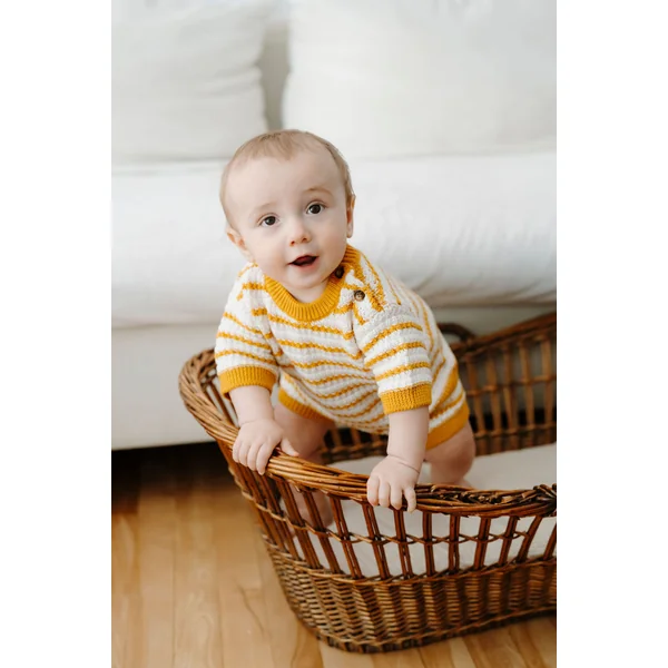 ROSE & LÉO - Petit outfit tricot - bouton d'or