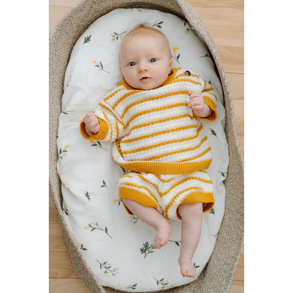 ROSE & LÉO - Petit outfit tricot - bouton d'or
