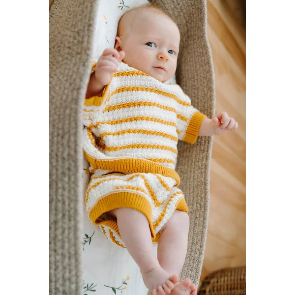 ROSE & LÉO - Petit outfit tricot - bouton d'or