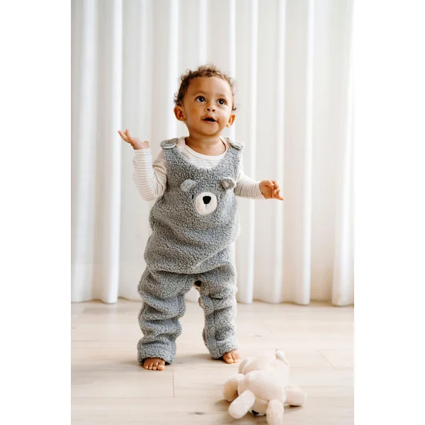ROSE & LÉO - Salopette en sherpa - ourson (gris)