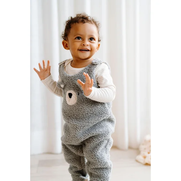 ROSE & LÉO - Salopette en sherpa - ourson (gris)