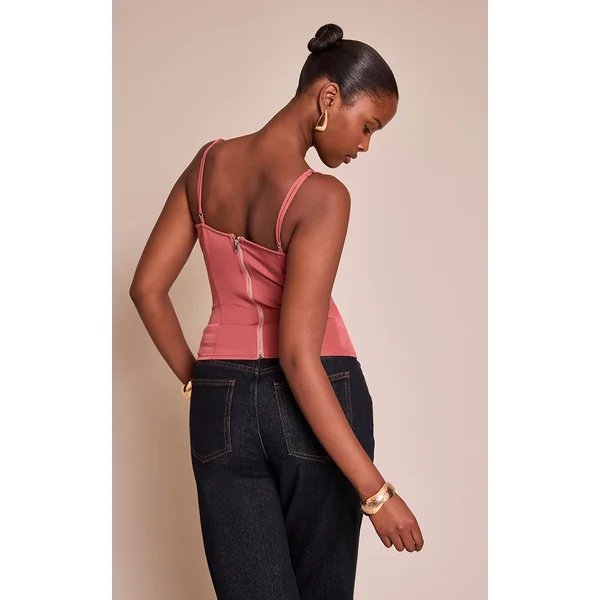 Rose Pâle Top Corset Structuré
