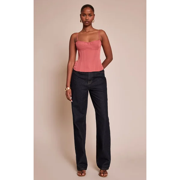 Rose Pâle Top Corset Structuré