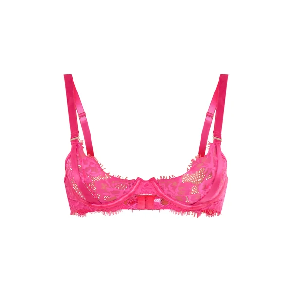 Rose Soutien-gorge À Armatures En Dentelle Cils