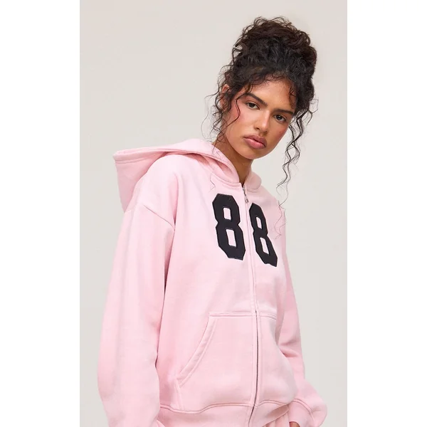 Rose Sweat À Casynthétiqueche Zippé Imprimé 88