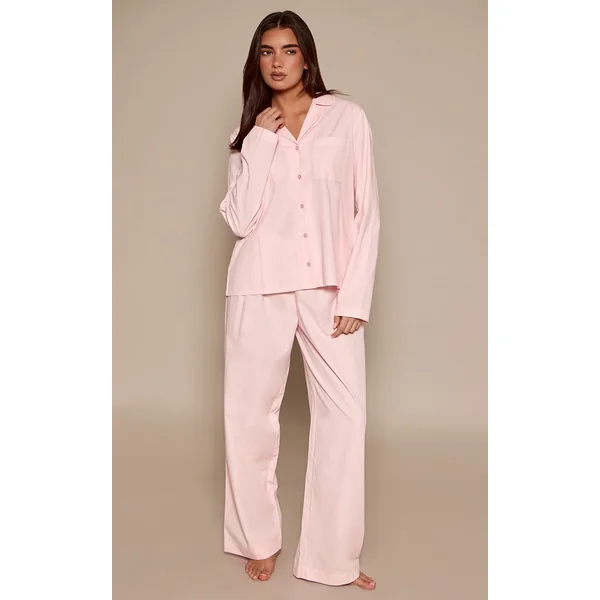 Rose Tendre Pyjama Boutonné Sleepover Club À Contrastes