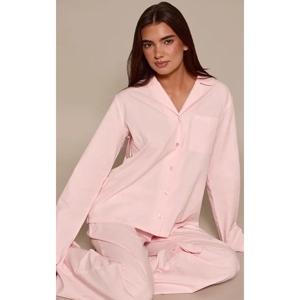 Rose Tendre Pyjama Boutonné Sleepover Club À Contrastes
