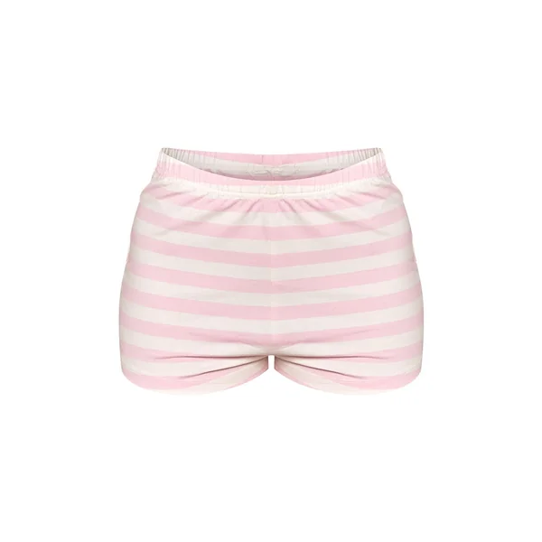 Rose Tendre Short Mini À Rayures Avec Taille Élastiquée Petite