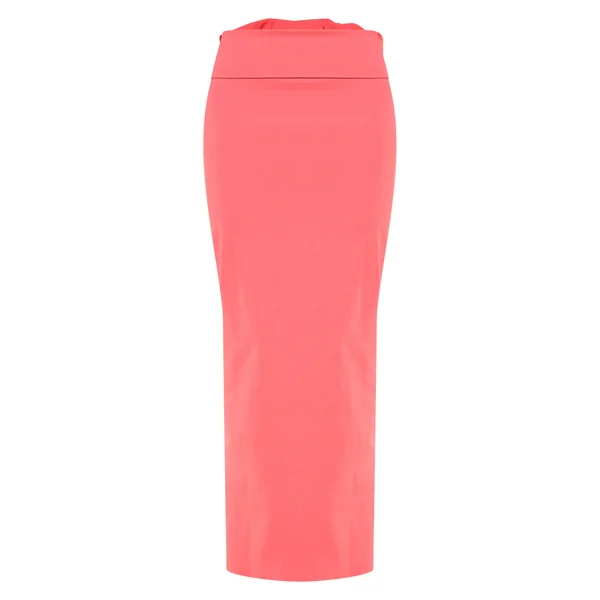Rose Vif Jupe Longue En Tissu Extensible Avec Nœud Surdimensionné