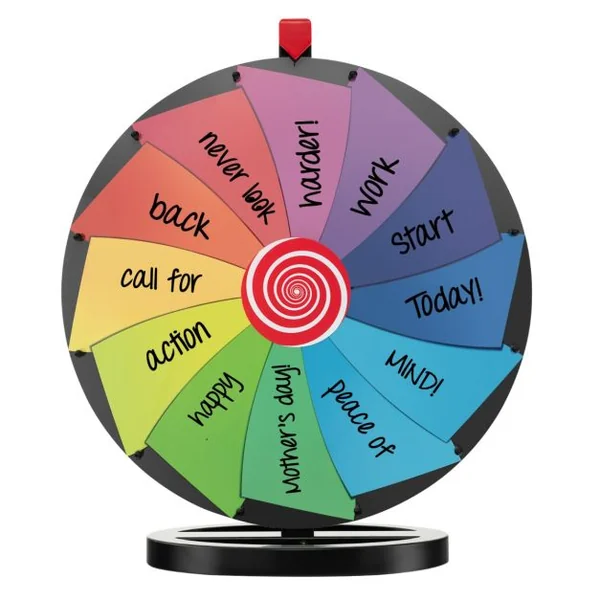 Roue de la Fortune 60cm sur Pied avec 12 Slots Jeu de Fortune avec Boîte de Rangement Marqueur Effaçable et Effaceur