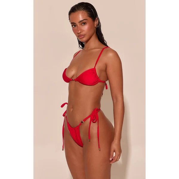 Rouge Bas De Bikini Shine Swim À Nouer Sur Les Côtés
