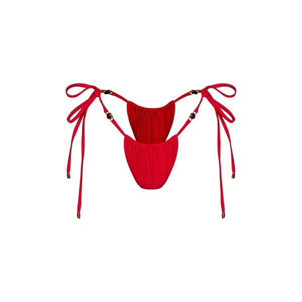 Rouge Bas De Bikini Shine Swim À Nouer Sur Les Côtés
