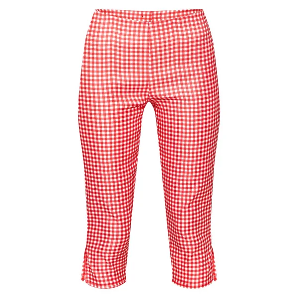 Rouge Ensemble Coordonné Pantalon Capri Imprimé Vichy