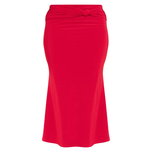 Rouge Jupe Midi Drapée En Slinky Shape