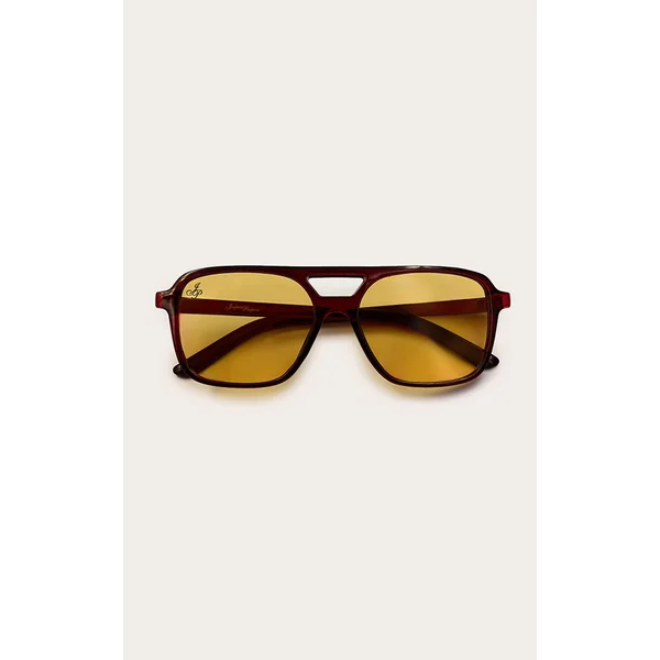 Rouge Lunettes De Soleil Jeepers Peepers Monture Aviateur Verres Jaunes