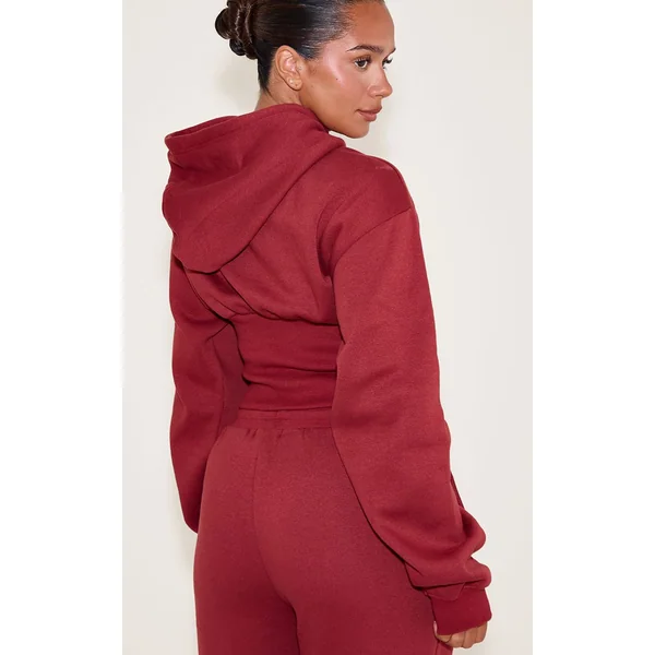 Rouge Palissandre Sweat À Casynthétiqueche Court Taille Froncée Shape