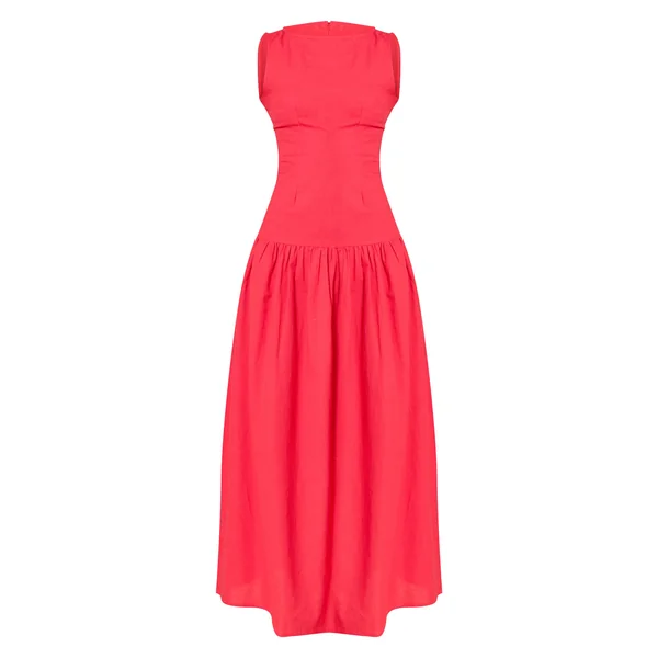 Rouge Robe Maxi À Taille Basse