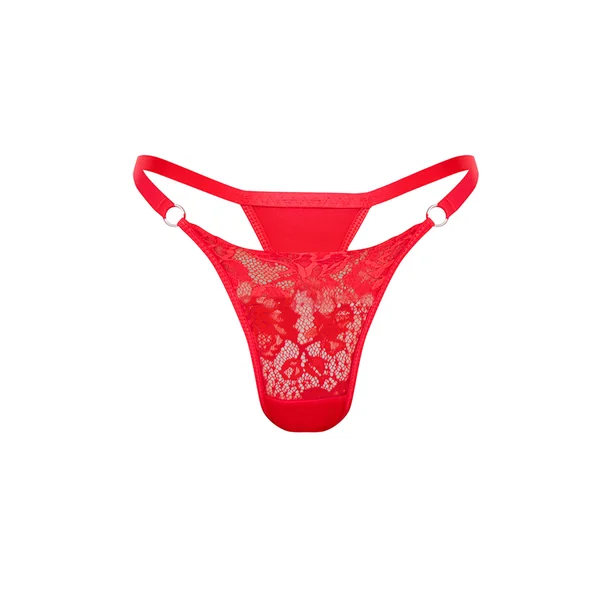 Rouge String En Dentelle Cils