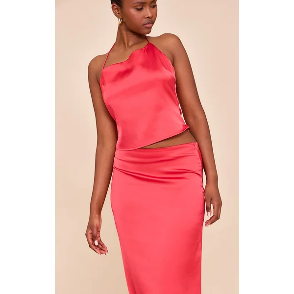 Rouge Tomate Top Court Dos Nu En Satin