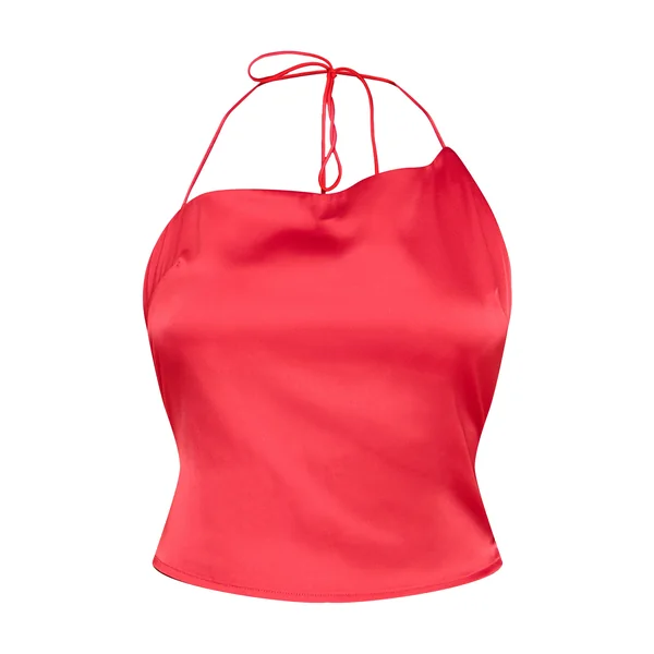 Rouge Tomate Top Court Dos Nu En Satin