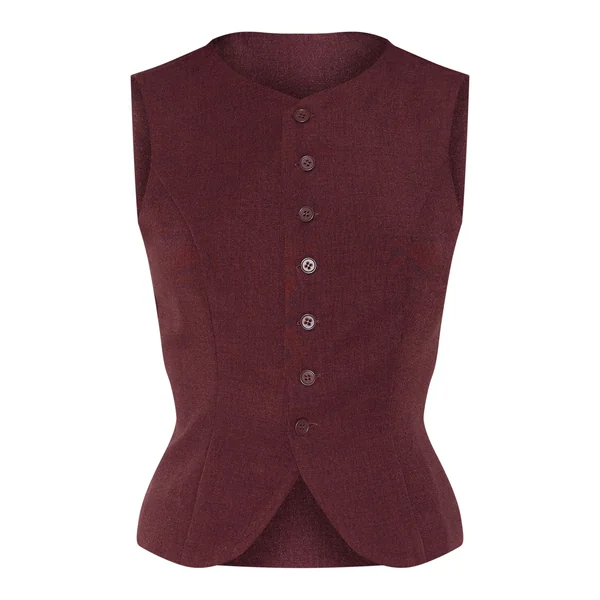 Rouge Vin Gilet Ajusté En Tissu Tissé