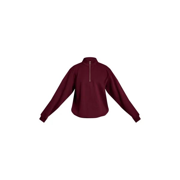 Rouge Vin Sweat-shirt À Fermeture Éclair Quart
